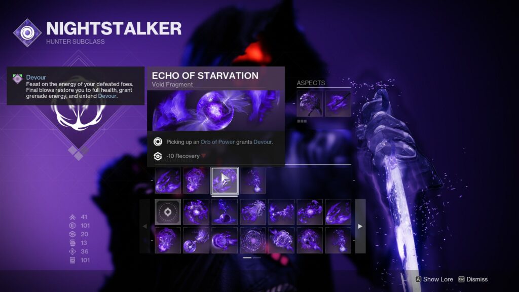 Destiny 2 best Void 3.0 Hunter build - Echo of Starvation