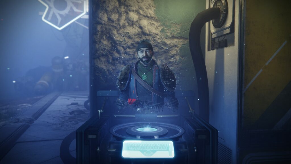 Destiny 2 Drifter on the holo.