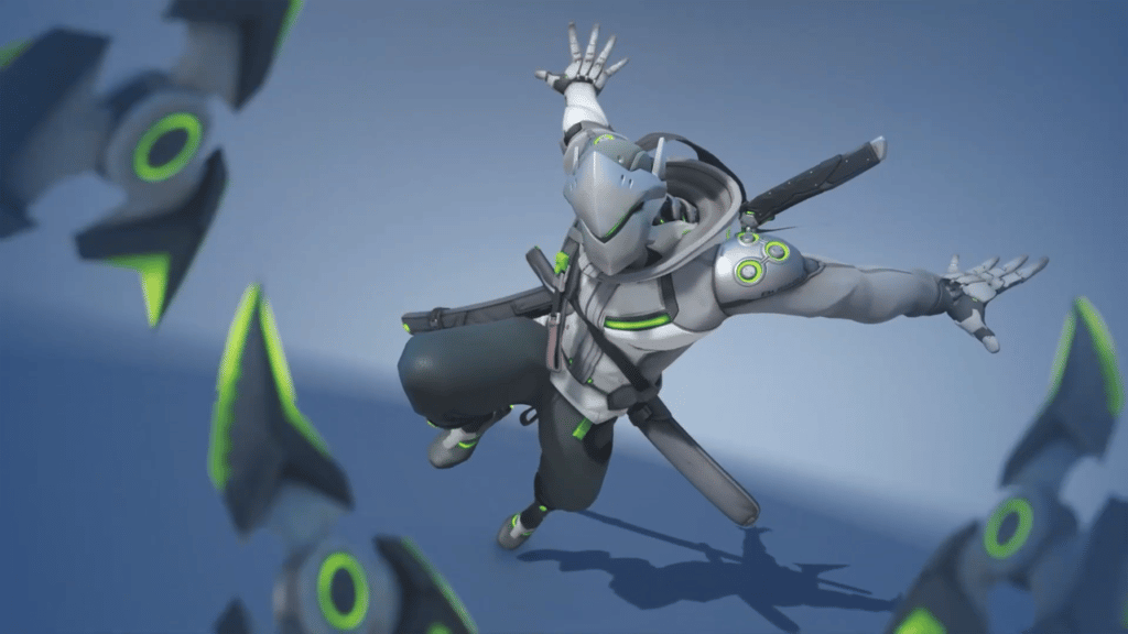 Genji throwing his shurikens