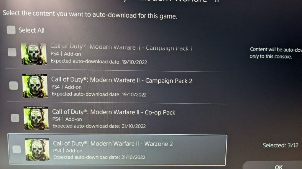 Warzone 2 on PS4 will require the whole of Modern Warfare to launch. 