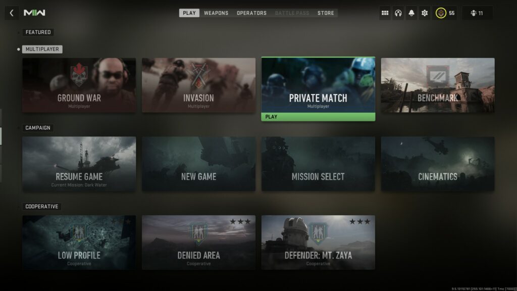 Multiplayer Menu