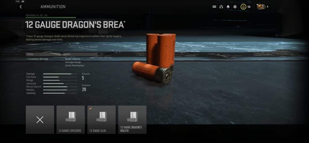 Expedite-12 Loadout Ammunition: 12 Gauge Dragons Breath