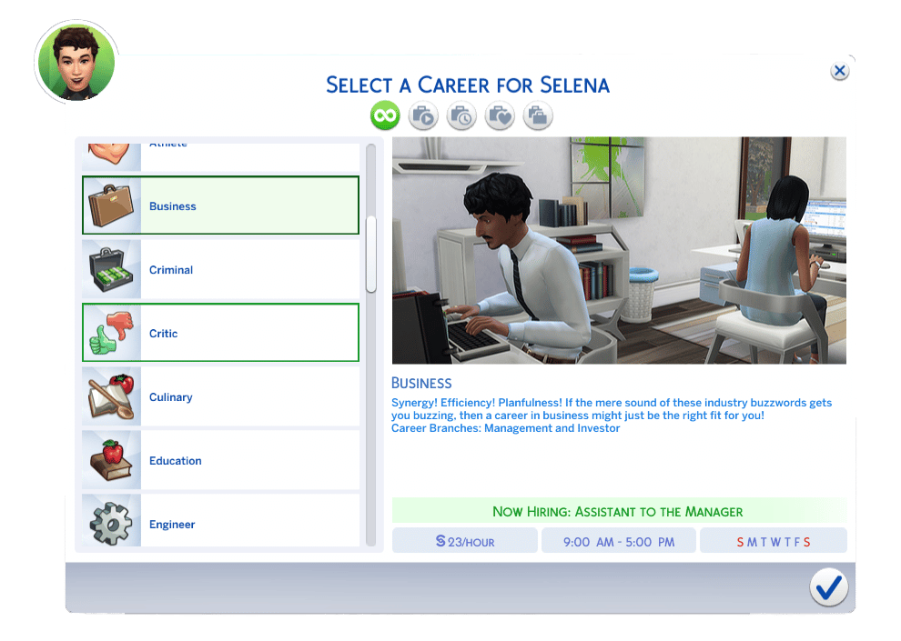 The Sims 4 Career UI – Business