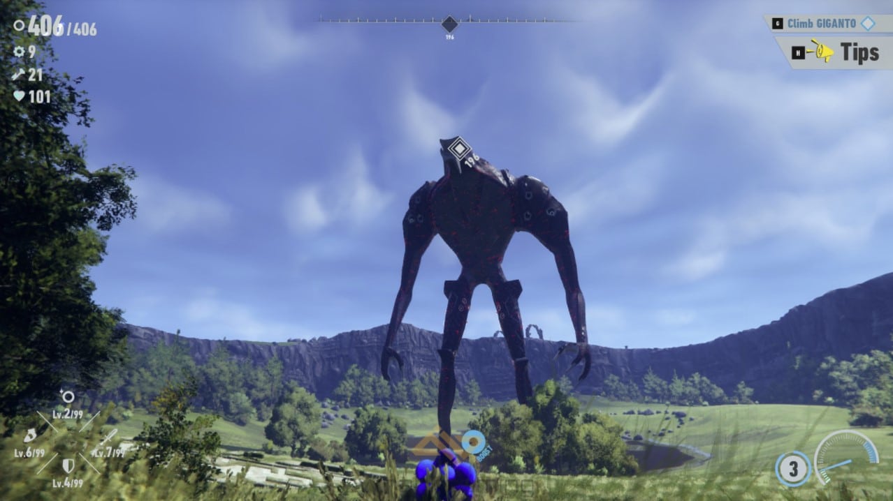 Giganto roaming in a massive field