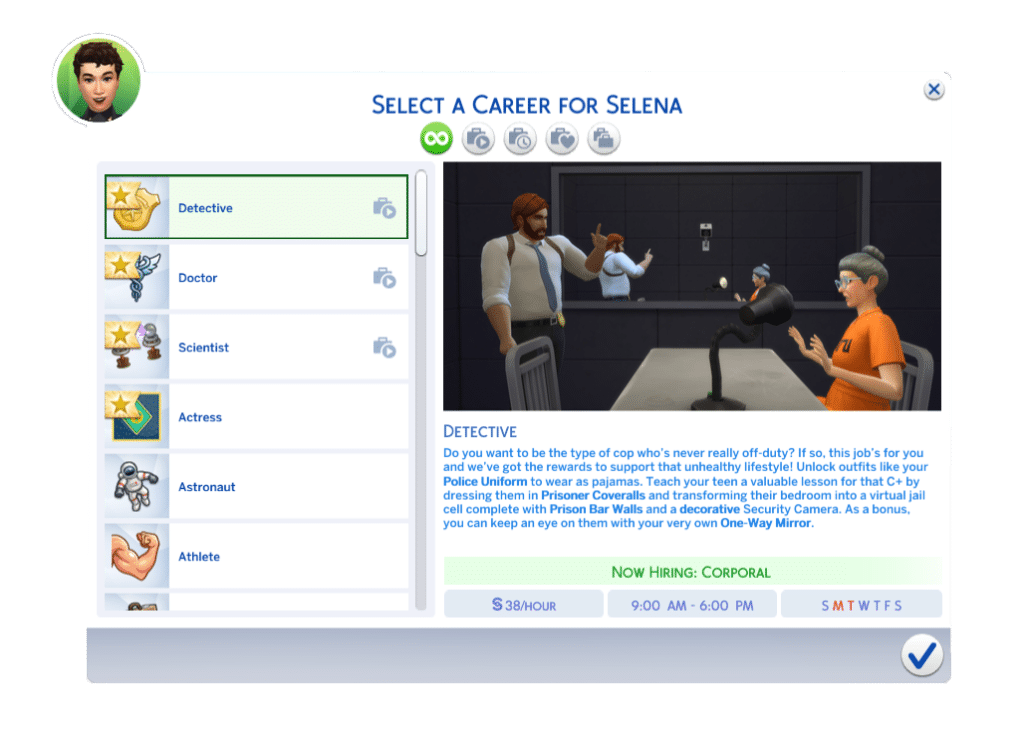 The Sims 4 Career UI – Detective