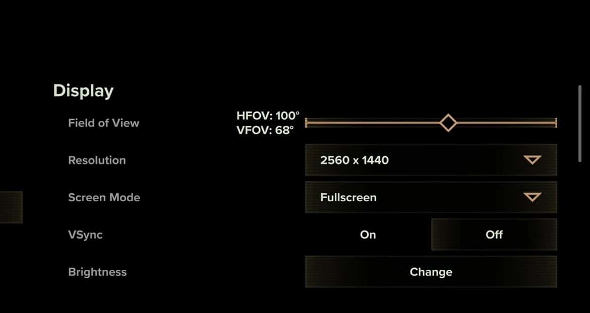 Display settings for Warhammer 40K Darktide