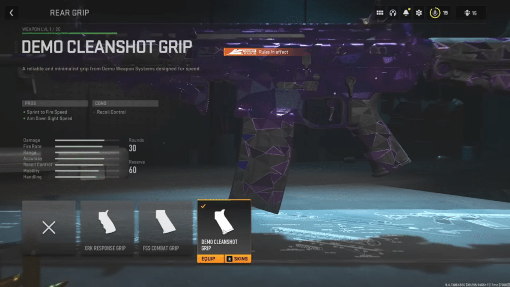 Tac-56 Loadout Rear Grip: Demo Cleanshot Grip