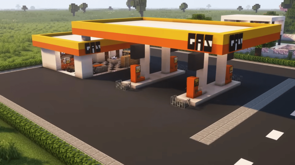 How to build a gas station in minecraft