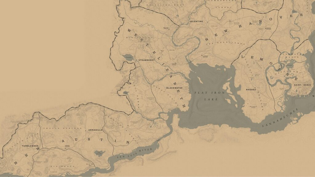 Map of Red Dead Redemption 2