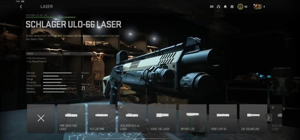 Expedite-12 Loadout Laser: Schlager Ulo-66 Laser