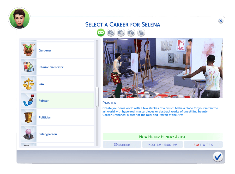 The Sims 4 Career UI – Painter