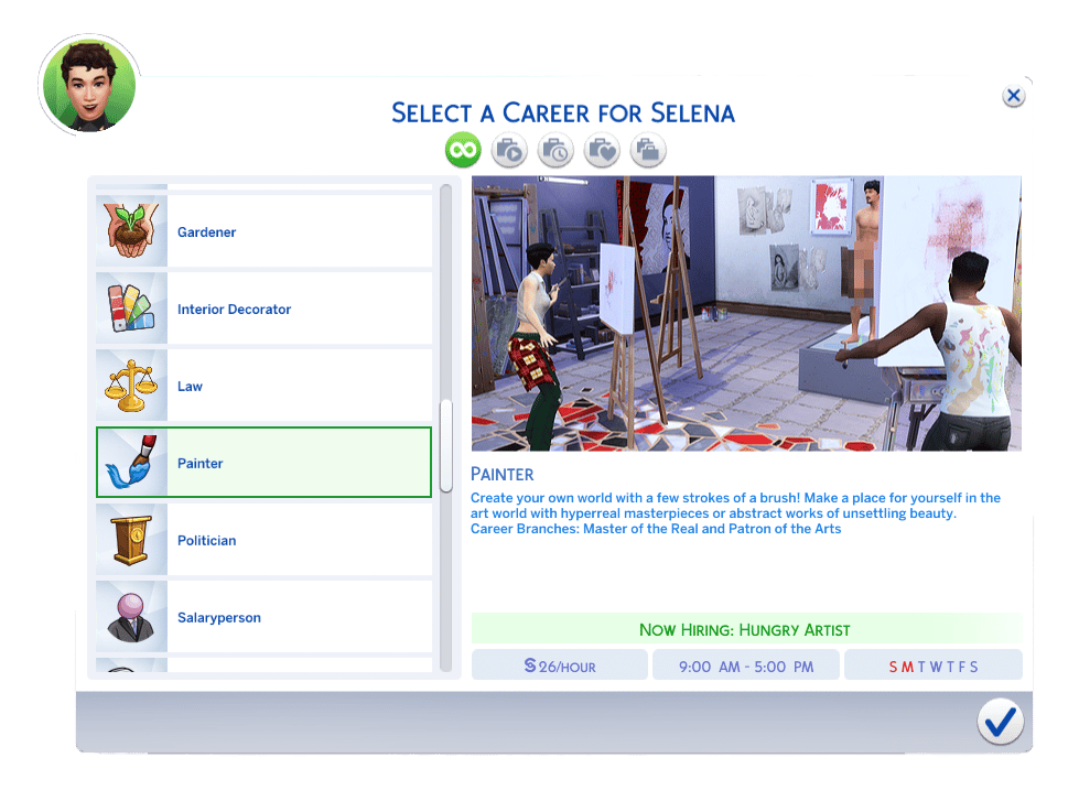 The Sims 4 Career UI – Painter