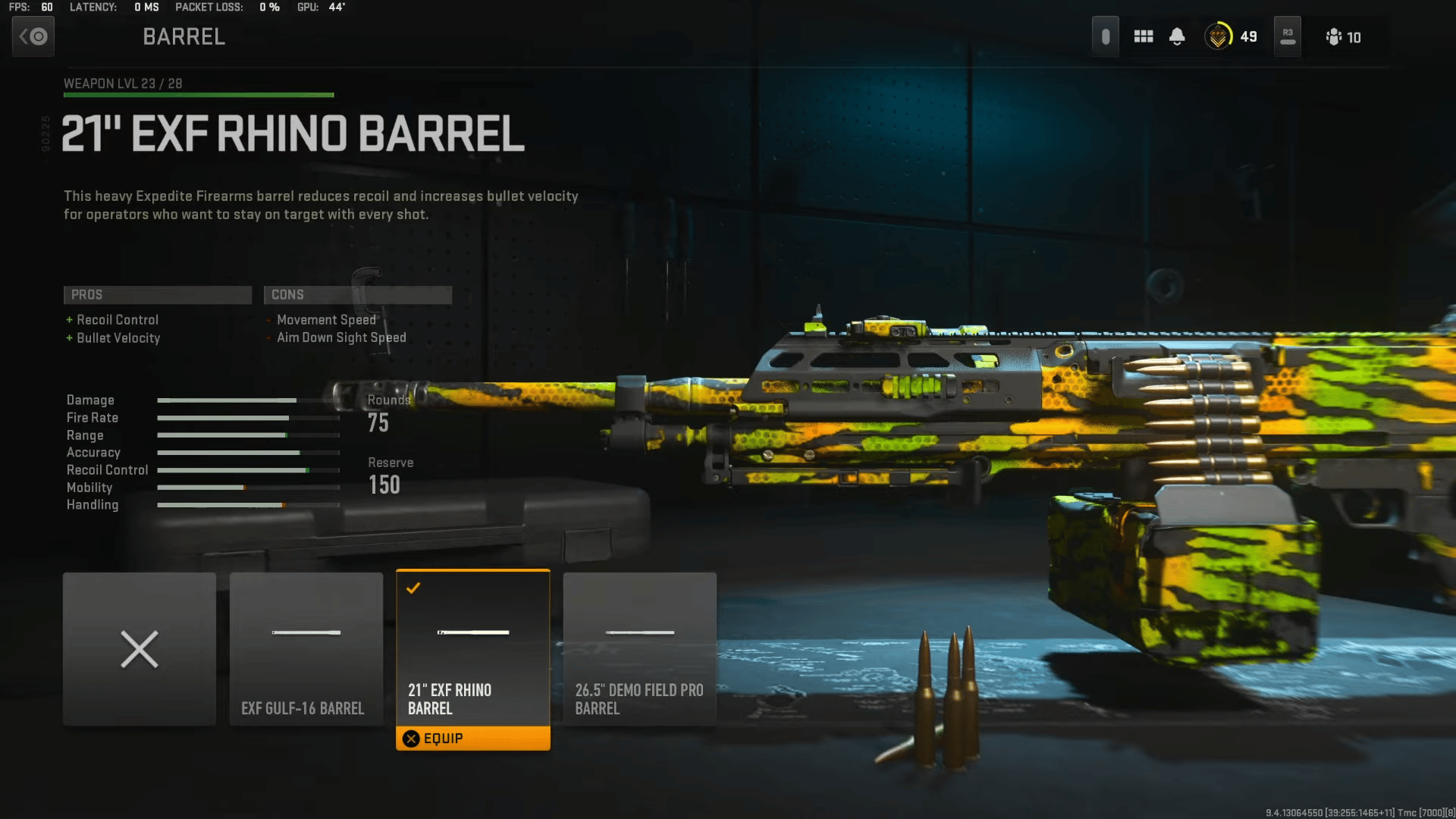 This barrel gives you more recoil control and velocity.