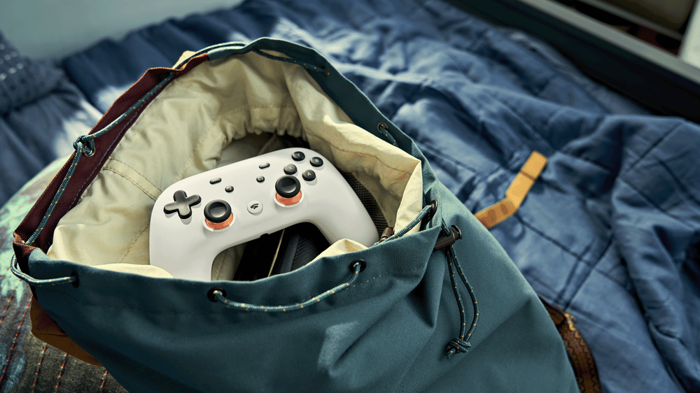 Stadia Controller in a bag