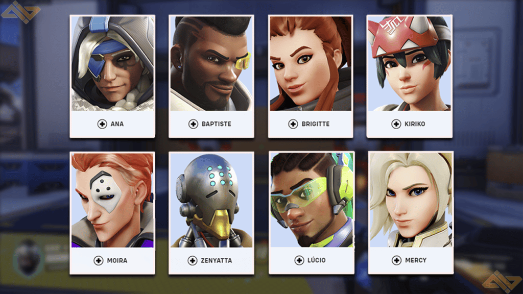 A photo of all the Support heroes