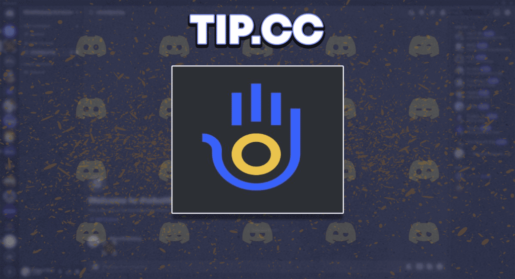 logo of tip.cc over the Discord homescreen