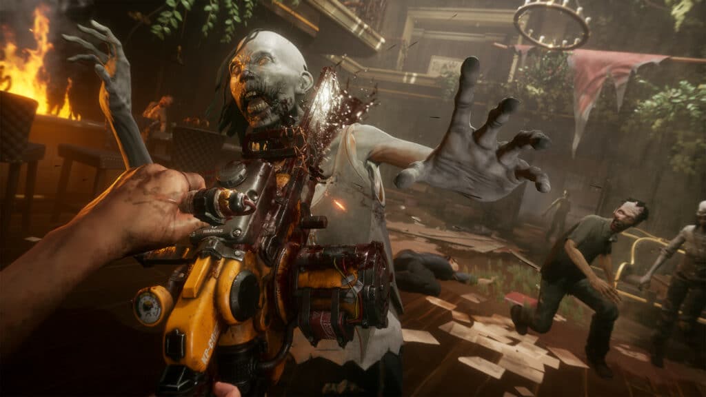 A zombie getting chainsawed in upcoming PSVR2 games