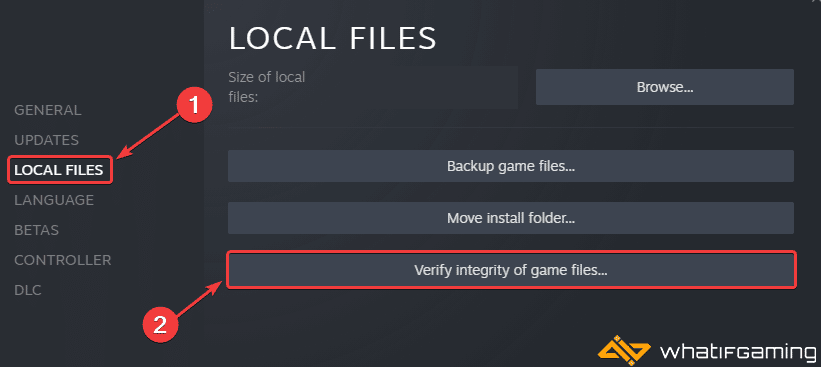 Properties > Local Files > Verify integrity of game files