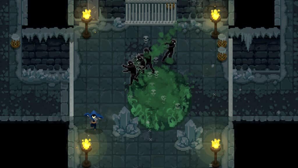 Showcasing Wizard of Legends top-down view similar to a game like Hades