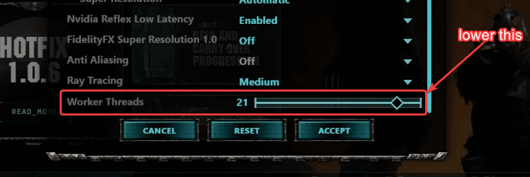 Lower Worker Threads in the launcher Settings