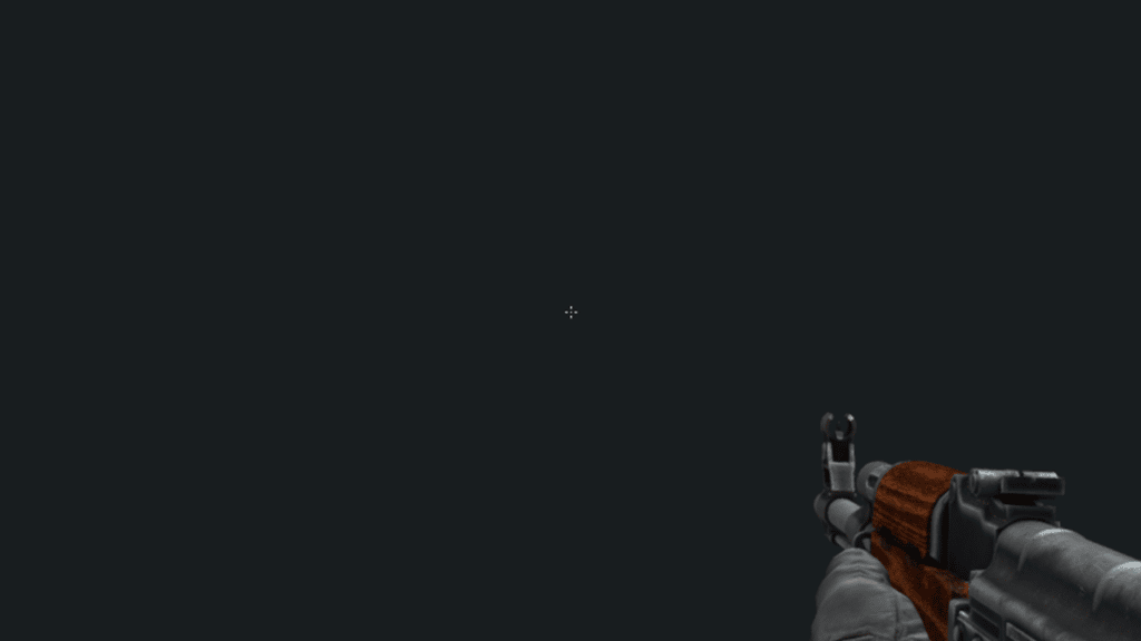 s1mple's CS:GO crosshair settings on a black wall