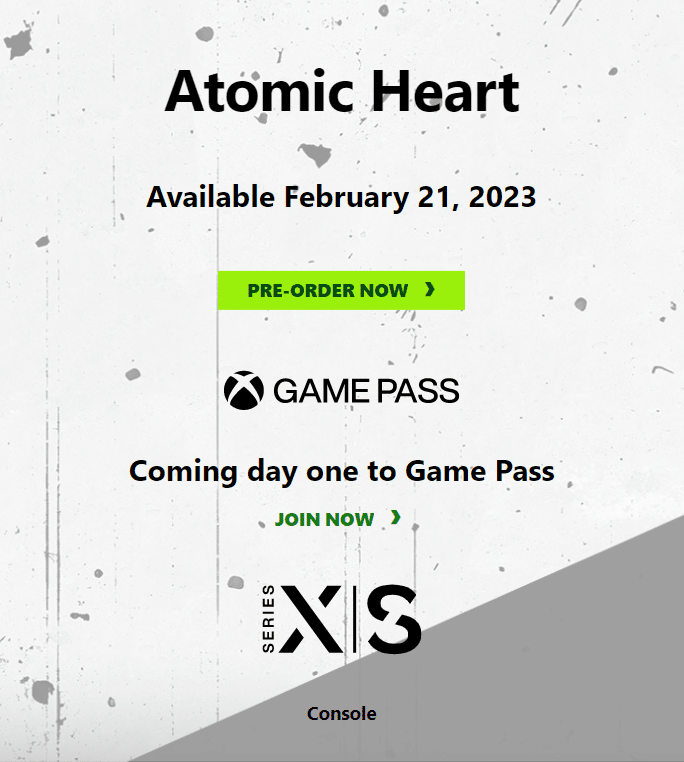 Atomic Heart Release Date Gamepass