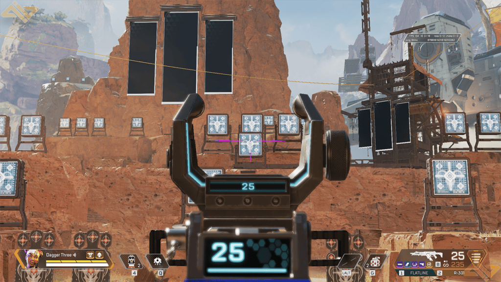 Using the magenta pink crosshair on the training range targets