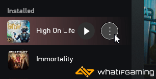 High On Life in Xbox App under the Installed section in the left