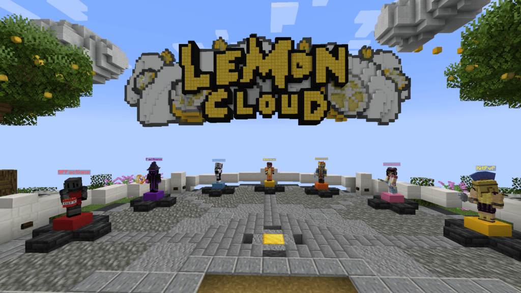 A screenshot of Lemon Cloud's lobby capturing different game modes.