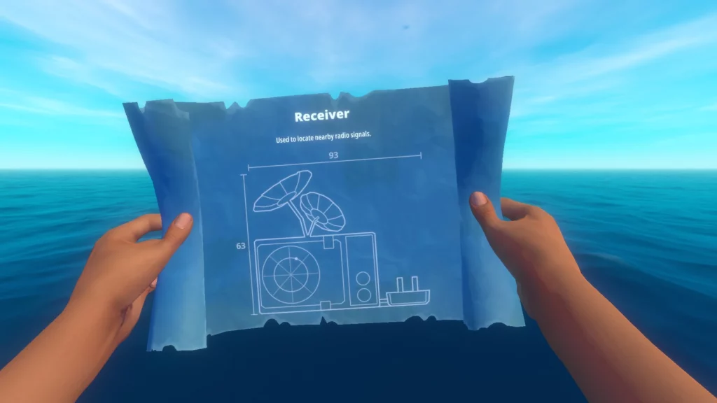 The Receiver blueprint being held by the player from the first person perspective