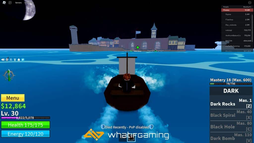 player using a boat