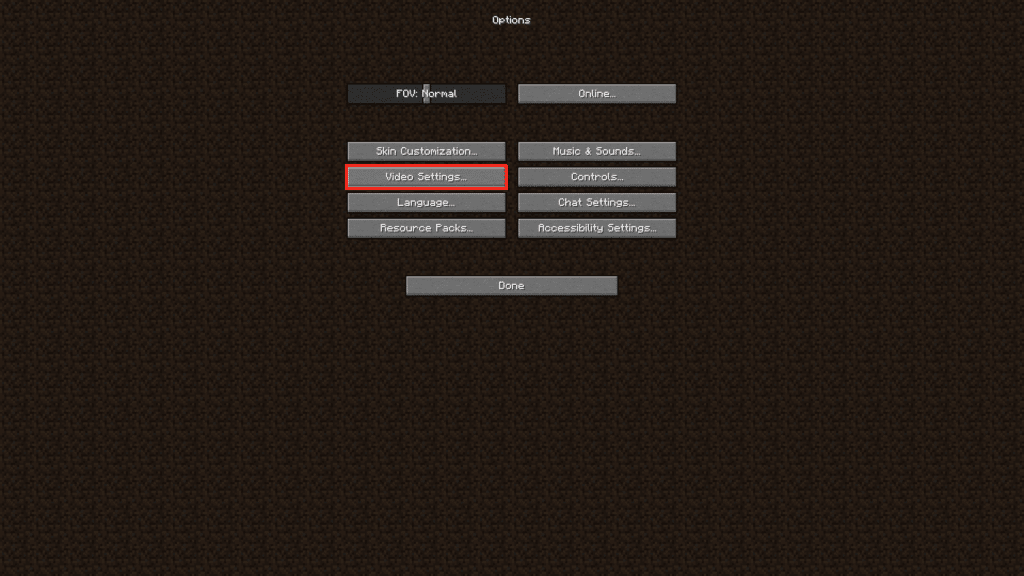 Options Menu Optifine Minecraft