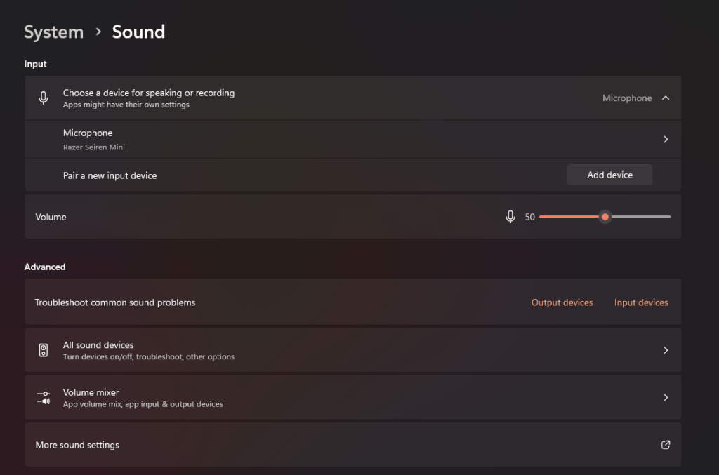 Sound Settings