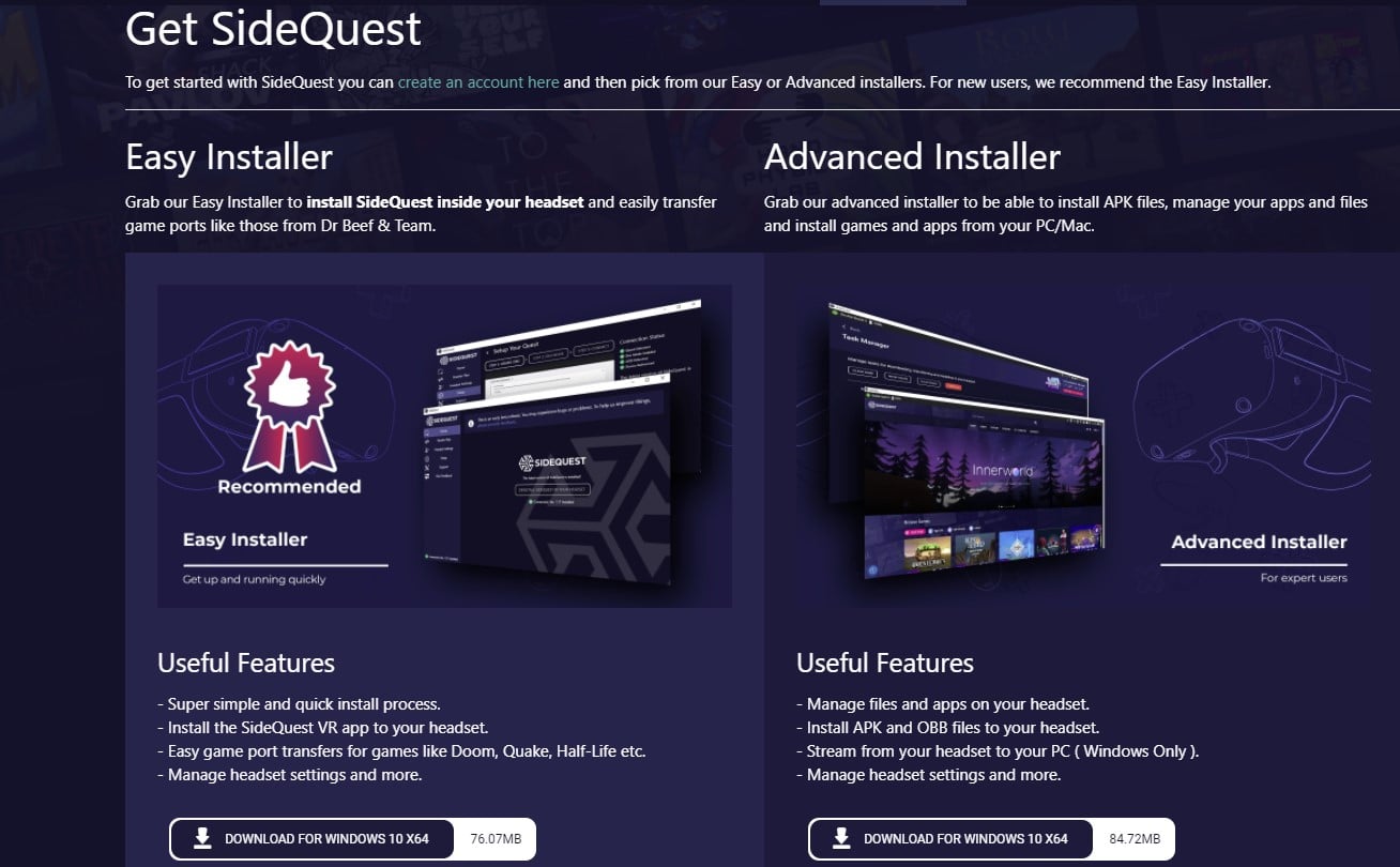 SideQuest website