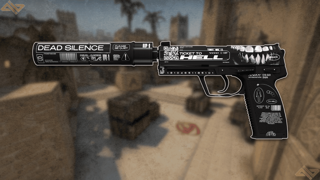 An image of the USP-S ticket to hell CS:GO Skin.