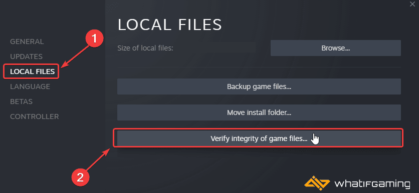 Properties > Local Files > Verify integrity of game files