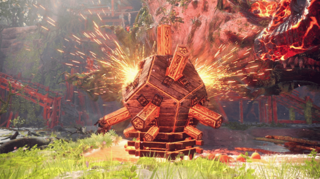 Image shows a bomb trap in action - Wild Hearts Release Date