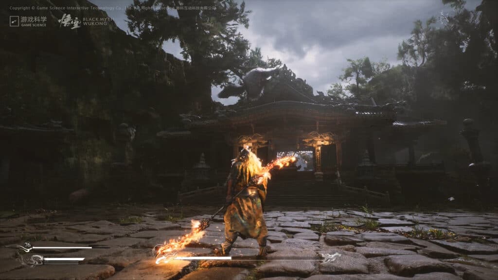 Image shows a temple from game