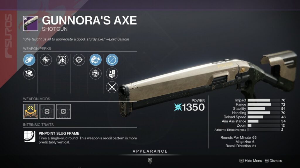 Gunnora's Axe in inventory