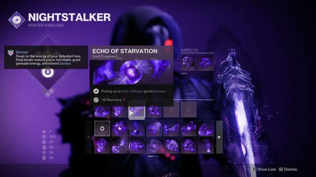 Destiny 2 Gyrfalcon's Hauberk Hunter build - Echo of Starvation. 