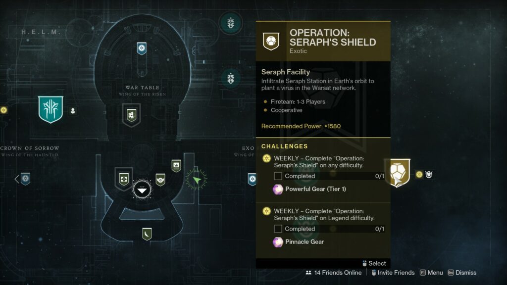 Operation: Seraph's Shield node.