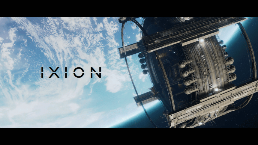 Title cinematic scene from the strategy city-builder game IXION