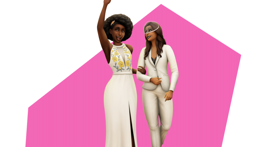 two female sims getting married