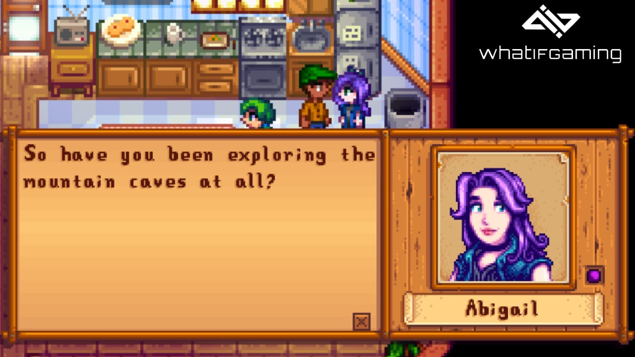 Abigail's 8-Heart Mountain Caves dialogue in Stardew Valley
