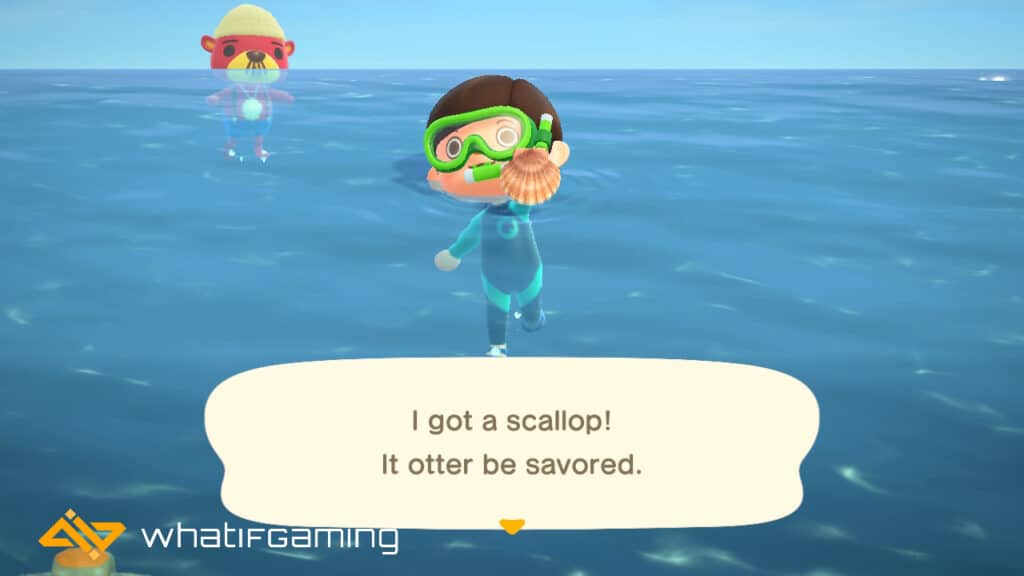 A scallop found in Animal Crossing. 