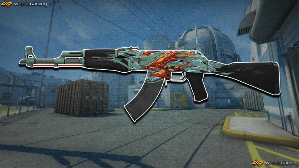 An image featuring the AK-47 Aquamarine Revenge weapon skin in CS:GO.
