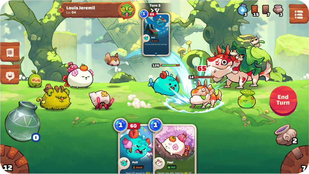 Axie Infinity gameplay from their website.