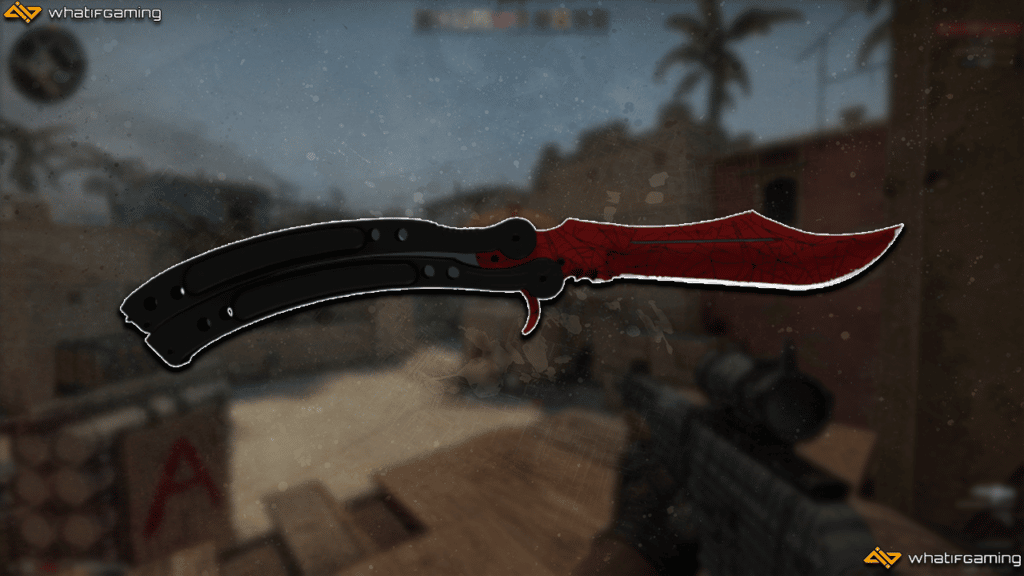 An image featuring the Butterfly Knife Crimson Web CS:GO Skin.