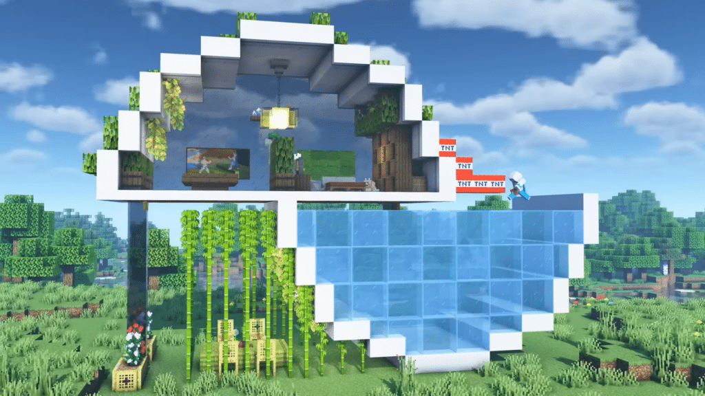 Green Minecraft block palette in 2023  Minecraft house plans, Minecraft  houses, Minecraft construction