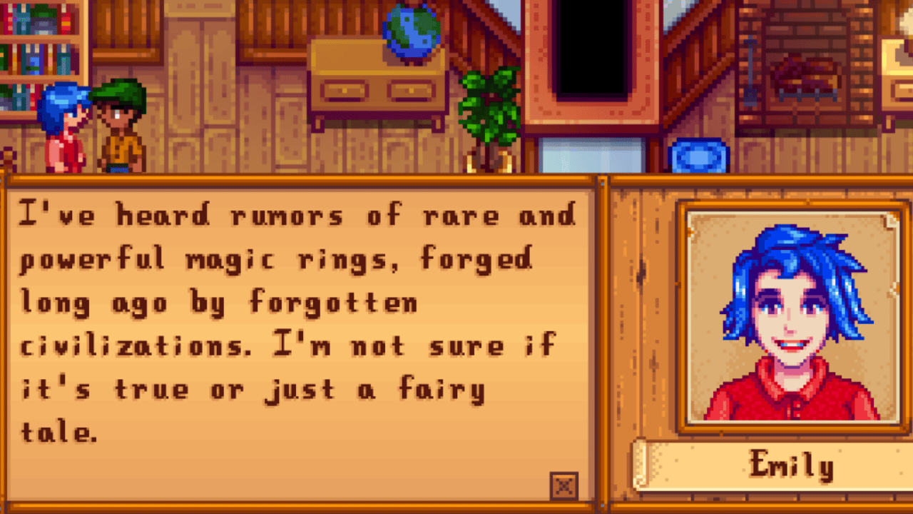 Emily's 0-heart dialogue in Stardew Valley